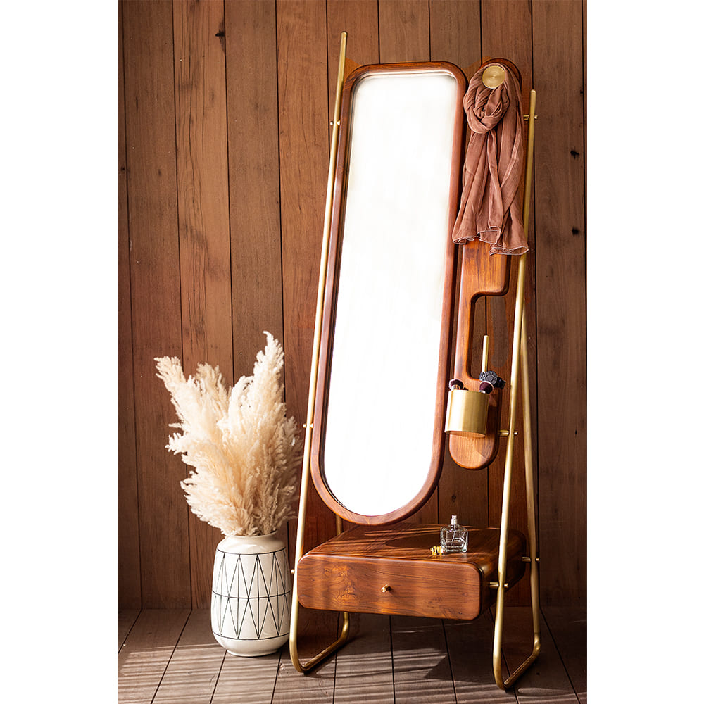 clio wooden dresser with mirror